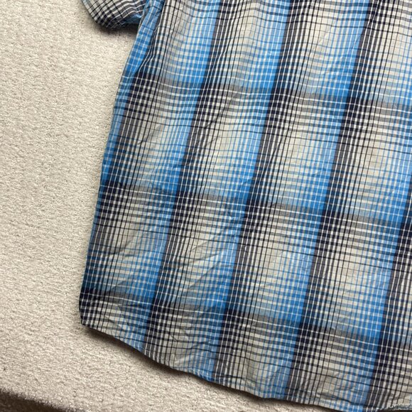Y2K Oakley Blue Plaid Short Sleeve Button Down Shirt Mens 2XL Regular Fit - Picture 15 of 15